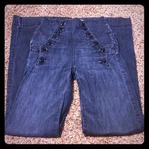 Guess Jeans: Flared High Waisted Front Panel Jeans